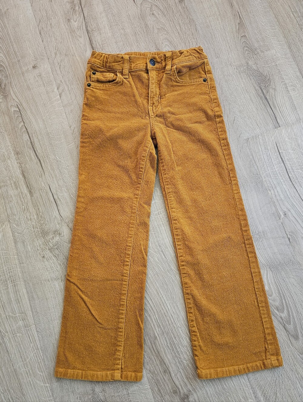 Girl Mustard Yellow Corduroy Straight-Leg Pants Size 6X